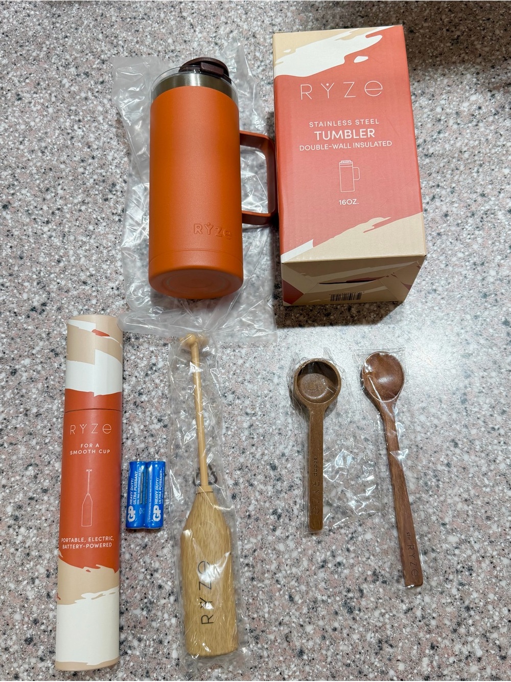 Ryze Orange Stainless Steel 16oz Insulated Tumbler Set